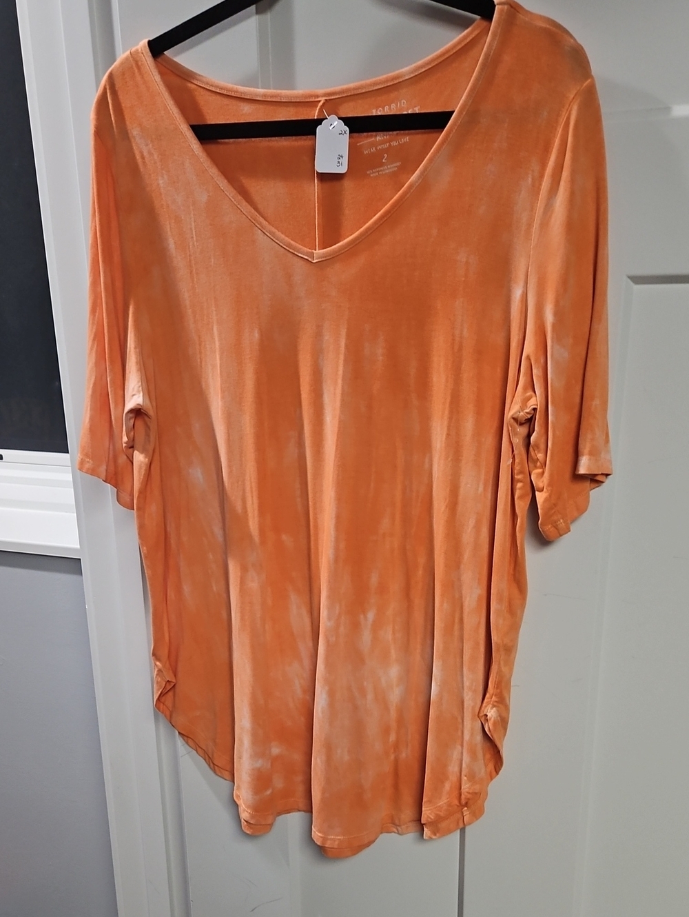 torrid Orange Tie-Dye V-Neck Tunic